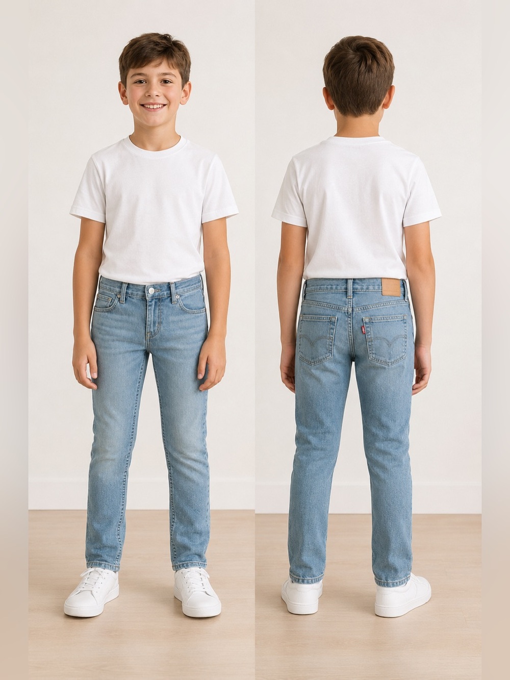 Levi's 511 Boys Size 10 Slim Flex Stretch Light Wash Blue Straight Leg Jeans